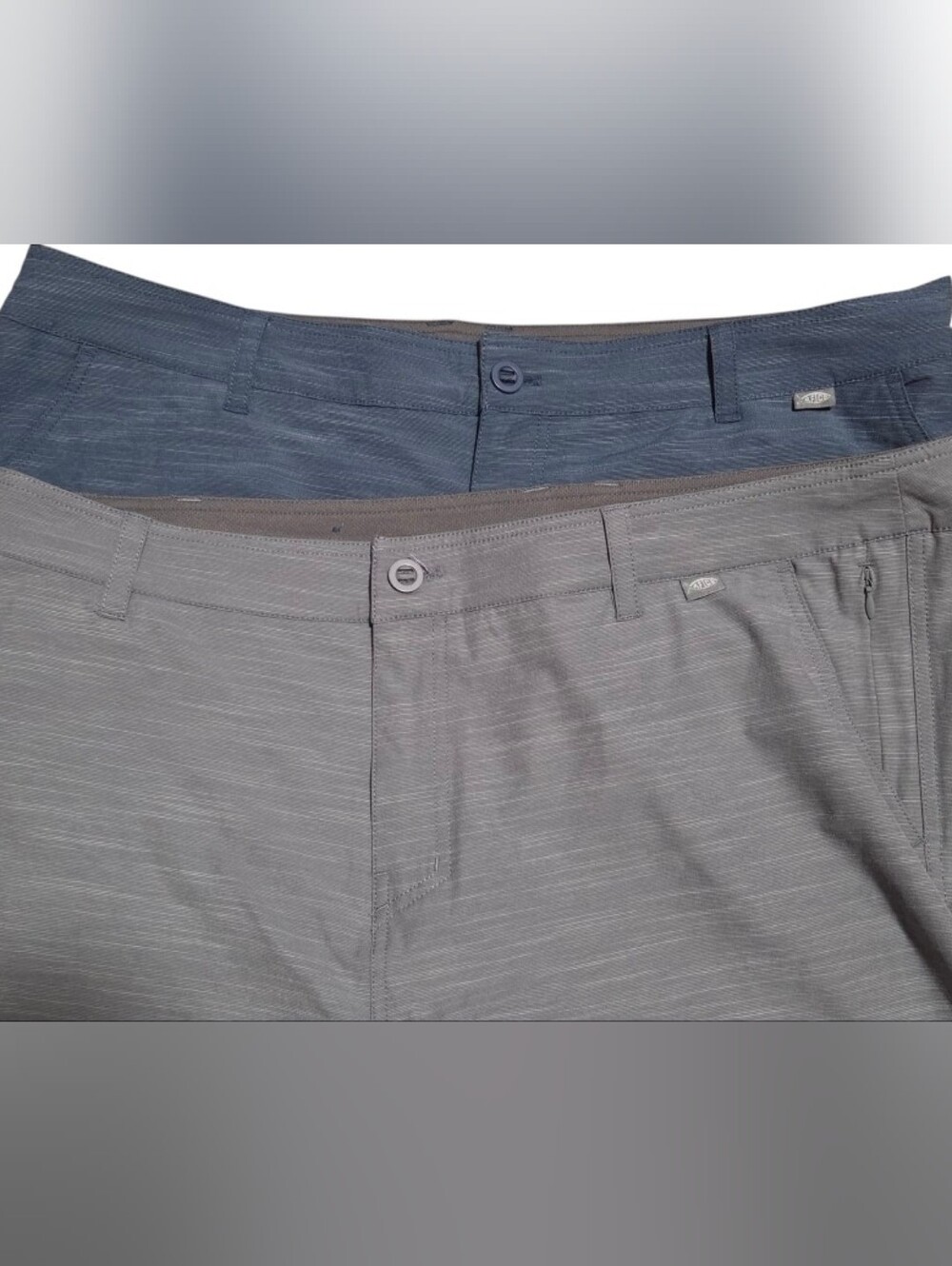 Two Pairs of Aftco Hybrid Fishing Chino Performance Shorts Gray & Blue Size 40 - Picture 2 of 10